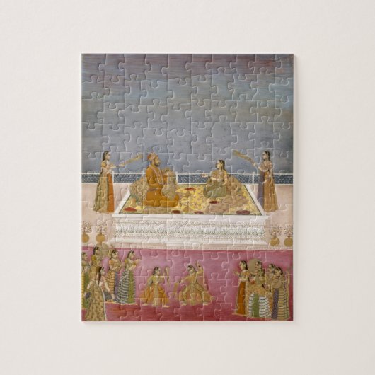 Der junge Mughal Kaiser Mohammed Shah an einem Puzzle (Vertikal)