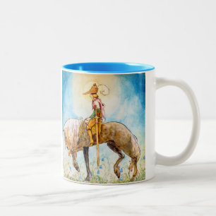 Der junge Prinz am Pferd Zweifarbige Tasse