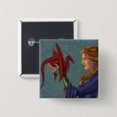 Der junge rote Drache Button (Vorne & Hinten)