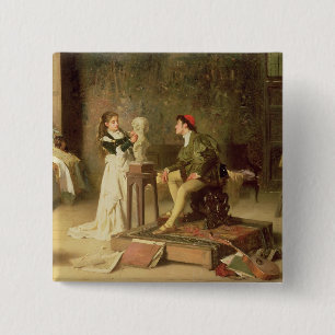 Der junge Sculptress (Öl auf Leinwand) Button