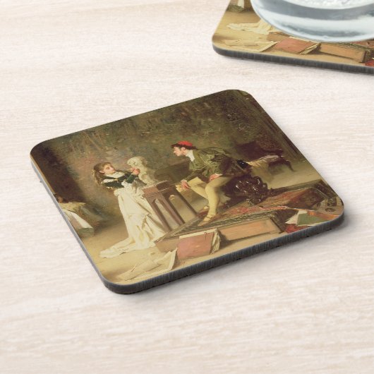 Der junge Sculptress (Öl auf Leinwand) Getränkeuntersetzer (Linke Seite)