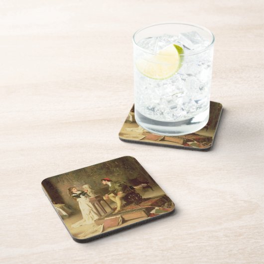 Der junge Sculptress (Öl auf Leinwand) Getränkeuntersetzer (Rechte Seite)