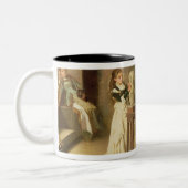 Der junge Sculptress (Öl auf Leinwand) Zweifarbige Tasse (Links)