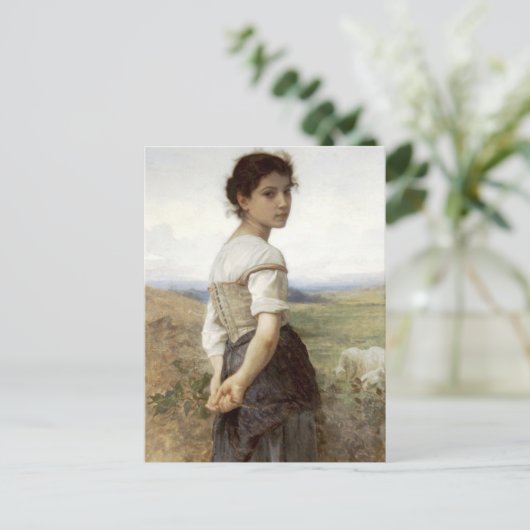 Der junge Shepherdess - das junge Mädchen Postkarte (Stehend Vorderseite)