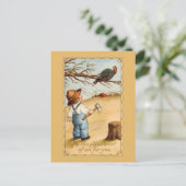 Der Junge und die Türkei Postkarte (Stehend Vorderseite)