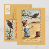 Der Junge und die Türkei Postkarte (Vorne/Hinten)