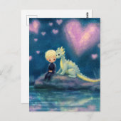 Der Junge und sein Drache Postkarte (Vorne/Hinten)