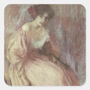 Der junge Violinist Quadratischer Aufkleber