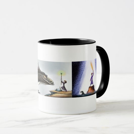 Der junge Zauberer, das Buch der Magie und des Dra Tasse (VorderseiteRechts)