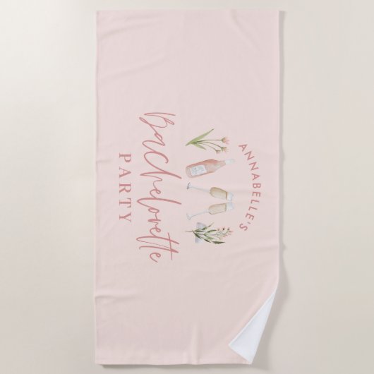 Der Junggeselinnen-Abschied ist mit feinen, rosafa Strandtuch (Vorderseite)