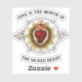 Der Juni ist der Monat des Heiligen Herzens Aufkleber (Blatt)