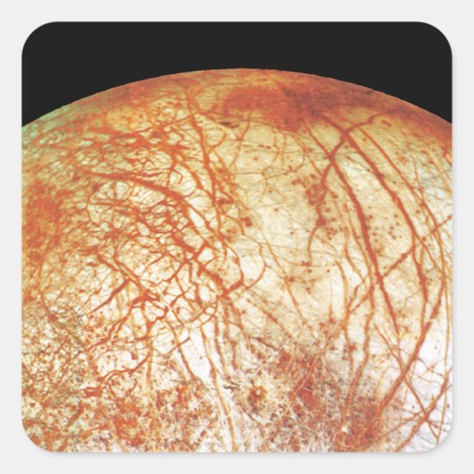 Der Jupiter-Mond Europa Quadratischer Aufkleber (Vorderseite)