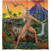 DER JURASISCHE JUNGER DUSCHVORHANG (Vorderseite)