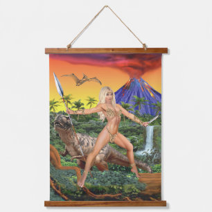 DER JURASISCHE JUNGLE WANDTEPPICH MIT HOLZRAHMEN