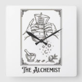 Der Kaffee-Alchemist Quadratische Wanduhr (Vorderseite)