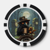 Der Kaffee angetriebene Rabe Pokerchips (Vorderseite)
