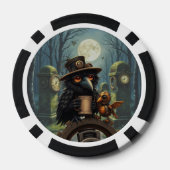 Der Kaffee angetriebene Rabe Pokerchips (Rückseite)