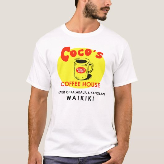 Der Kaffee-Geschäft Waikiki des Cocos T-Shirt (Vorderseite)