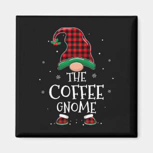 Der Kaffee-Gnom Xmas-Familie passende karierte Chr Magnet
