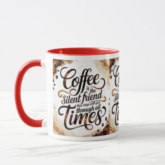Der Kaffee ist der Stille Freund - Motivierend Kaf Tasse (Links)