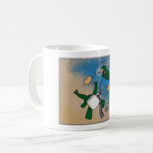 Der Kaffee rette jeden Tag Kaffeetasse (Vorderseite Links)