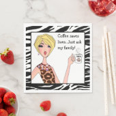 "Der Kaffee rette Leben.. frag einfach meiner Fami Serviette (Beispiel)