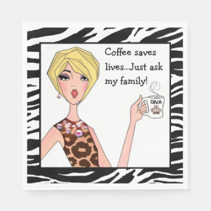 "Der Kaffee rette Leben.. frag einfach meiner Fami Serviette