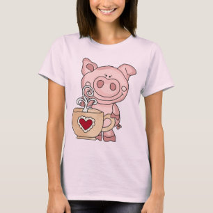 Der Kaffee-Schwein-Krawatten-T - Shirt der Frauen