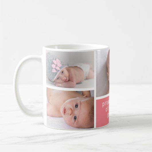 Der Kaffee-Tasse 5 Foto-Collagen-Rosa-Großmutter Kaffeetasse (Links)