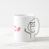 Der Kaffee-Tasse mittlerer Finger C# Programmierer Kaffeetasse (VorderseiteRechts)