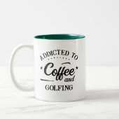 Der Kaffee und das Golfspielen sind die Lieblinge Zweifarbige Tasse (Links)