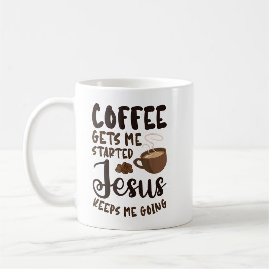Der Kaffee wird mir Behalten, dass Jesus mich Caff Kaffeetasse (Links)