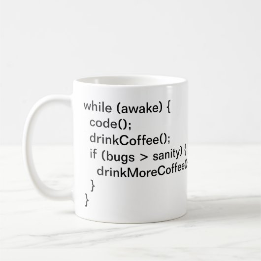Der Kaffeekontakt des Programmierers Kaffeetasse (Links)