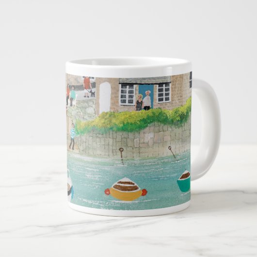Der Kai am Mousehole Jumbo-Tasse (Vorderseite Rechts)