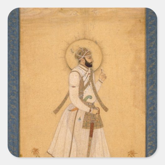 Der Kaiser Farrukhsiyar (1683-1719) vom Larg Quadratischer Aufkleber (Vorderseite)
