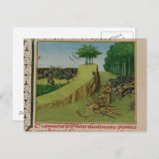 Der Kaiser Karl der Große findet Rolands Postkarte (Vorne/Hinten)