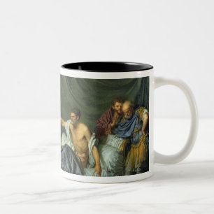 Der Kaiser Severus, das seinen Sohn rügt Zweifarbige Tasse