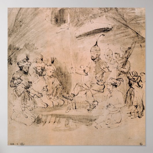 Der Kaiser Timur auf seinem Thron Poster (Vorne)