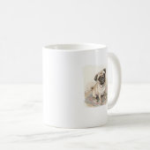 Der kaiserliche Bettler: Wasserfarben-Pug Kaffeetasse (VorderseiteRechts)
