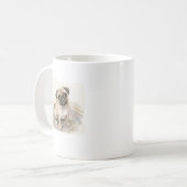 Der kaiserliche Bettler: Wasserfarben-Pug Kaffeetasse (Vorderseite Links)