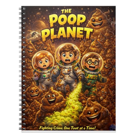 Der Kaka-Planet Lustige Kinder-Weltraum-Abenteuer Notizblock (Vorderseite)