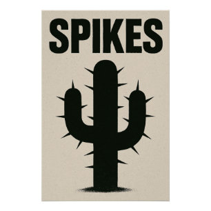 Der Kaktus an der Spitze seiner grafischen Form Poster