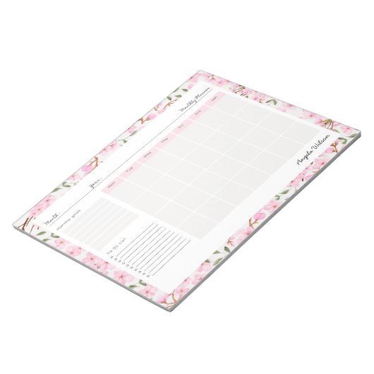 Der Kalender blühender Kirschblüten Notizblock (angewinkelt)