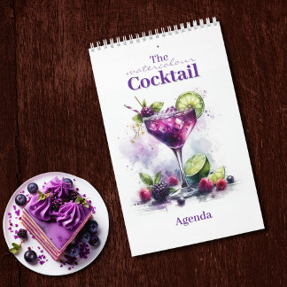 Der Kalender der Cocktailagenda für Wasserfarben
