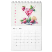 Der Kalender der Cocktailagenda für Wasserfarben (Feb 2027)