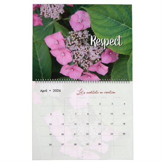 Der Kalender Gottes Meditation Garten: Worte (Apr 2026)