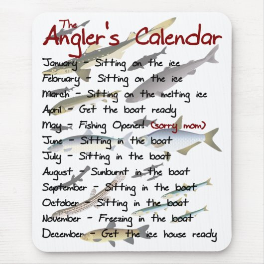 Der Kalender Mousepad des Anglers (Vorne)