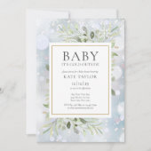 Der kalte Winter im Freien in einer kleinen Dusche Einladung (Vorderseite)