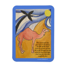 Der Kamelgedicht-Magnet (blau) Magnet