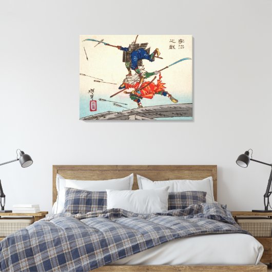 Der Kampf an der Uji-Brücke | Tsukioka Yoshitoshi Leinwanddruck (Insitu (Schlafzimmer))